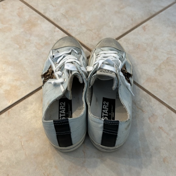Golden Goose, Vstar2, size 43, light blue with leopard star - Picture 3 of 6